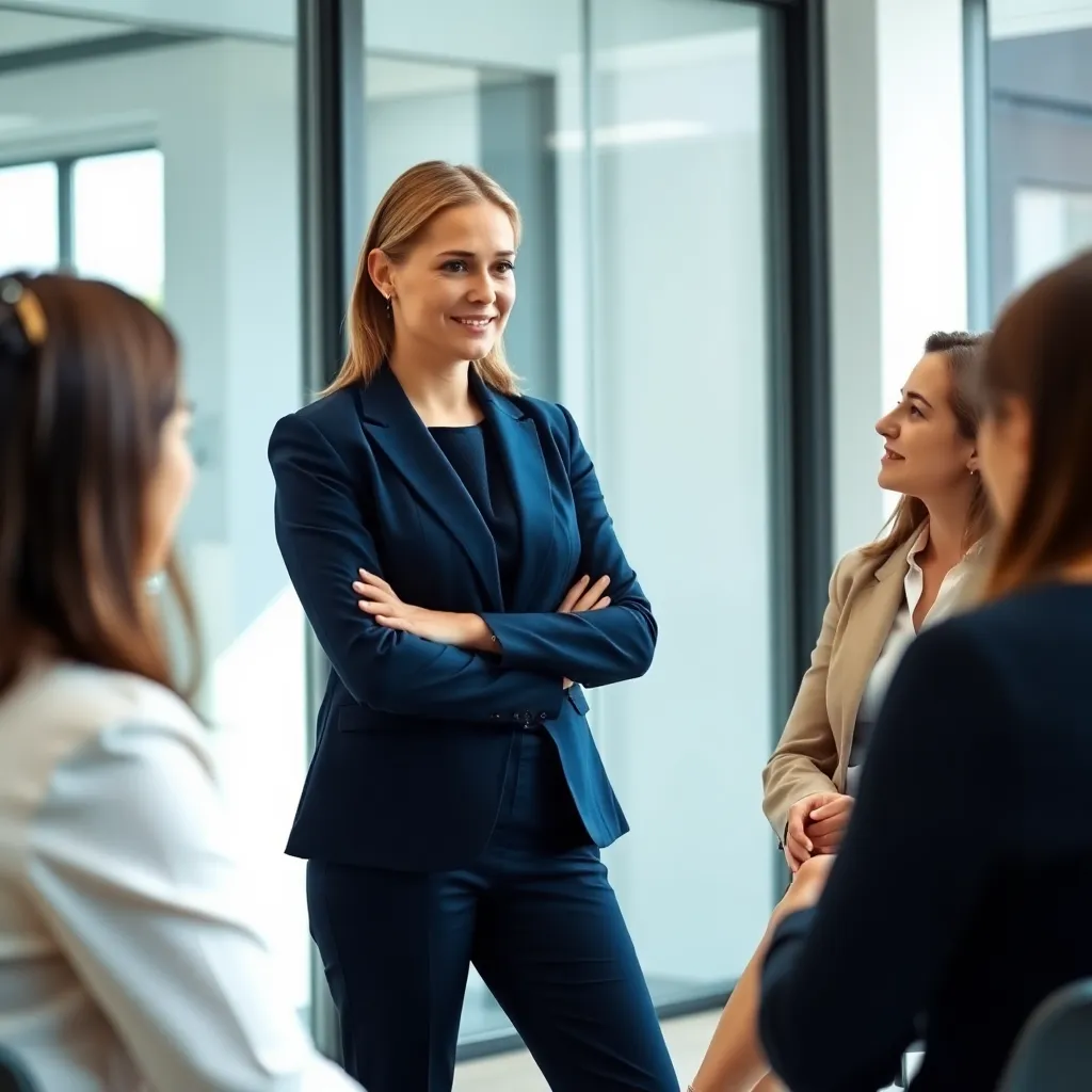 Nederlandse manager in gesprek met team tijdens coaching sessie
